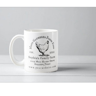 Tasse de café à texte noir pour entreprise de ferm