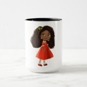 Tasse de café africaine de fille (Centre)