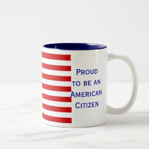 Tasse de café américaine de ton du drapeau deux de