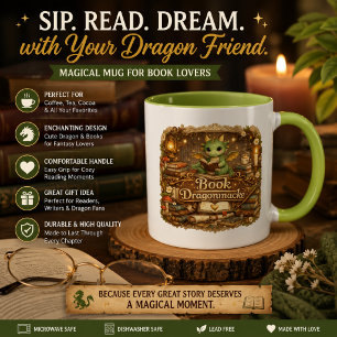 Tasse de café Amour de livre de dragon mignon Fa
