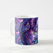 Tasse de café Anatomie du cœur violet cosmique abs (Devant gauche)