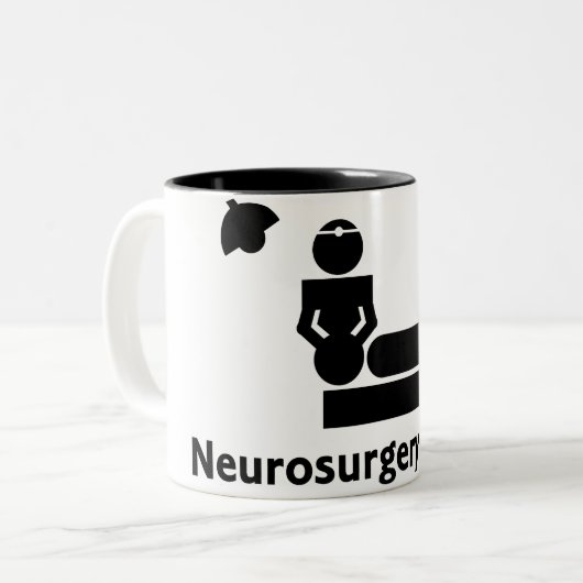 Tasse de café anormale de neurochirurgie (blanc et (Devant gauche)