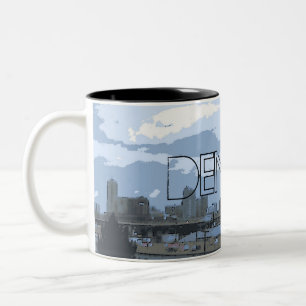 Tasse de café artistique d'horizon de Denver le