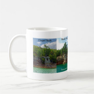 Tasse de café au bord du lac nationale décrite d