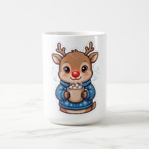 Tasse de café au chocolat chaud de Noël Renne