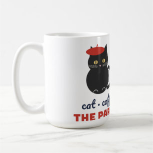 Tasse de café au croissant pour amateur de chats