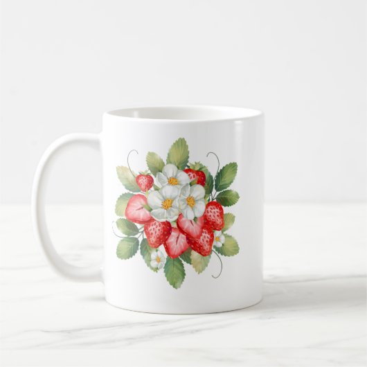 TASSE DE CAFÉ AU THÉ FLEUR DE FRAISE MUG (Gauche)