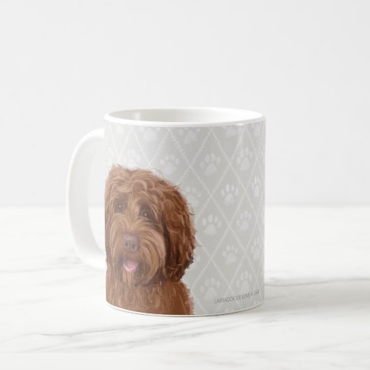 Tasse de café australienne de labradoodle (Devant gauche)