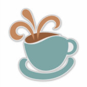 Tasse de café Autocollants en vinyle coupé sur mes (Devant)