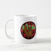 Tasse de café avec animaux de la forêt à carreaux (Gauche)