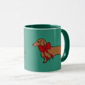 Tasse de café avec chiot teckel pour Noël (Devant droit)