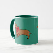 Tasse de café avec chiot teckel pour Noël (Devant gauche)