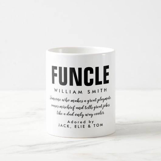 Tasse de café avec citation de Fun Oncle (Centre)