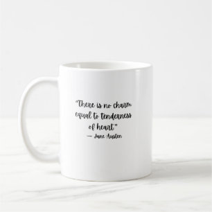 Tasse de café avec citation de Jane Austen sur la 