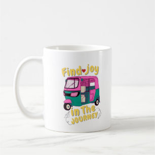 Tasse de café avec citation de voyage 