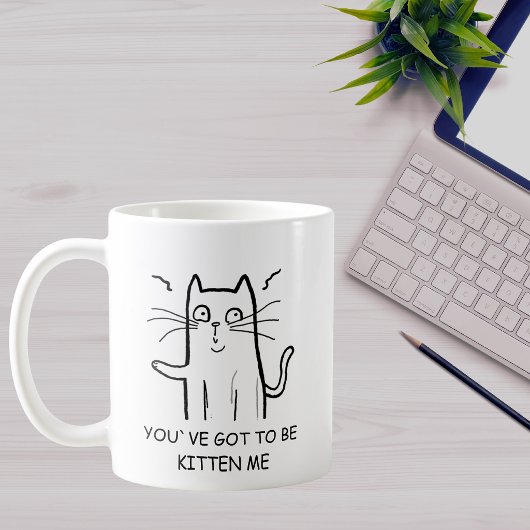 Tasse de café avec citation drôle de chat