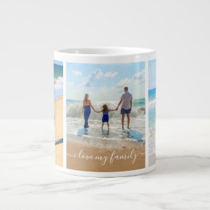 Tasse de café avec collage de photos Texte - J'aim