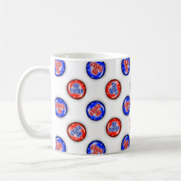Tasse de café avec des épingles pour aller voter