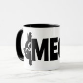 Tasse de café avec design de chat qui regarde et m (Devant gauche)