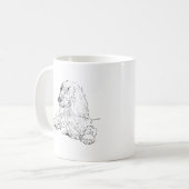 Tasse de café avec dessin au trait de Cocker Spani (Devant gauche)