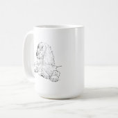 Tasse de café avec dessin au trait de Cocker Spani (Devant gauche)