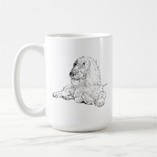 Tasse de café avec dessin au trait de Cocker Spani