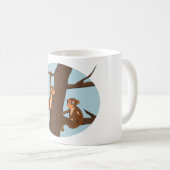 Tasse de café avec dessin de singes grimpant à l'a (Devant droit)