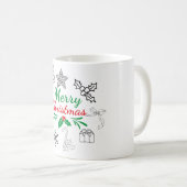 Tasse de café avec dessins de Noël mignons (Devant droit)