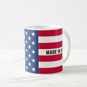 Tasse de café avec drapeau américain Fabriquée aux