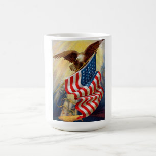 Tasse de café avec EAGLE DÉFENDANT LA LIBERTÉ