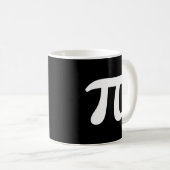 Tasse de café avec écriture blanche π Pi (Devant droit)