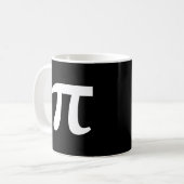 Tasse de café avec écriture blanche π Pi (Devant gauche)