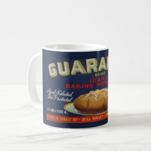 Tasse de café avec étiquette de pomme de terre de