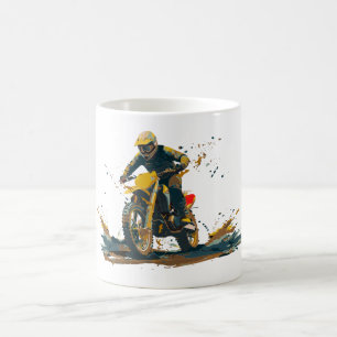 Tasse de café avec graphique de moto cross