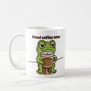 Tasse de café avec grenouille drôle Mème Dessin an