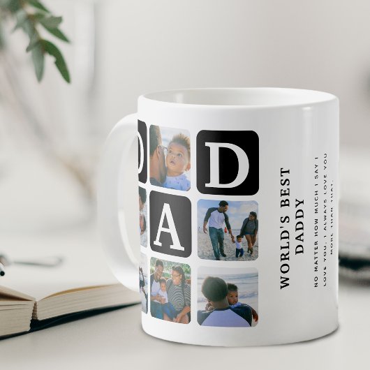 Tasse de café avec grille de photos multiples mode