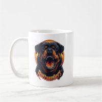 Tasse de café avec illustration de chien Rottweile