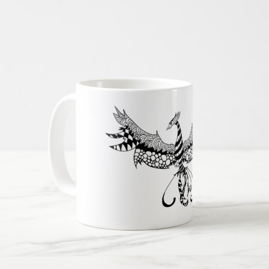 Tasse de café avec la conception de Phoenix (Devant gauche)