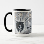 Tasse de café avec la peinture de border collie (Gauche)