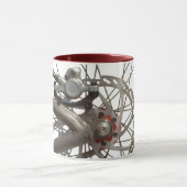 Tasse de café avec la roue de dos de bicyclette (Centre)