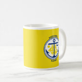 Tasse de café avec le drapeau d'Anchorage, Alaska (Devant droit)