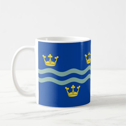 Tasse de café avec le drapeau du Cambridgeshire (Gauche)