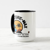 Tasse de café avec logo Adventure-MAX (avec appare (Devant gauche)