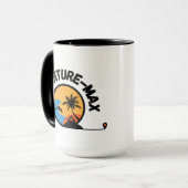 Tasse de café avec logo Adventure-MAX (sans texte) (Devant gauche)