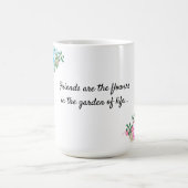 Tasse de café avec message d'amitié et fleurs de j (Centre)