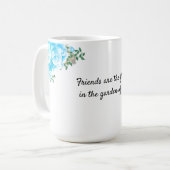 Tasse de café avec message d'amitié et fleurs de j (Devant gauche)