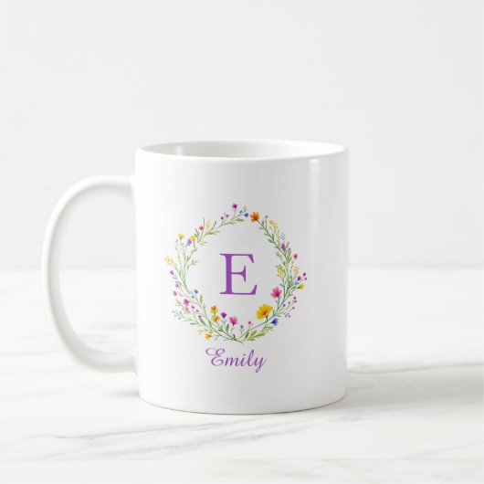 Tasse de café avec monogramme de nom de couronne d (Gauche)