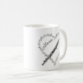 Tasse de café avec notes de musique de flûte (Devant droit)