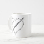 Tasse de café avec notes de musique de flûte (Devant gauche)