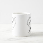 Tasse de café avec notes de musique de flûte (Centre)